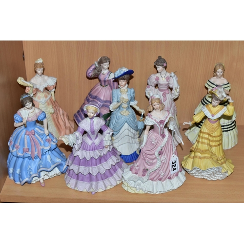 324 - NINE WEDGWOOD FOR SPINK LIMITED EDITION BISQUE FIGURINES, comprising The Royal Wedding 1893 no 1187/... 