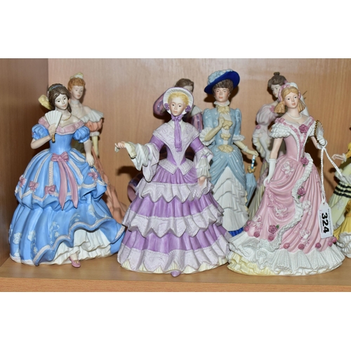 324 - NINE WEDGWOOD FOR SPINK LIMITED EDITION BISQUE FIGURINES, comprising The Royal Wedding 1893 no 1187/... 