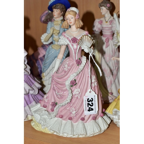 324 - NINE WEDGWOOD FOR SPINK LIMITED EDITION BISQUE FIGURINES, comprising The Royal Wedding 1893 no 1187/... 