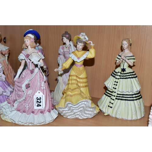 324 - NINE WEDGWOOD FOR SPINK LIMITED EDITION BISQUE FIGURINES, comprising The Royal Wedding 1893 no 1187/... 