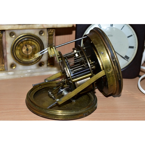 325 - ELEVEN ASSORTED CLOCKS, of various styles and materials, to include desk clocks, mantel clocks and o... 