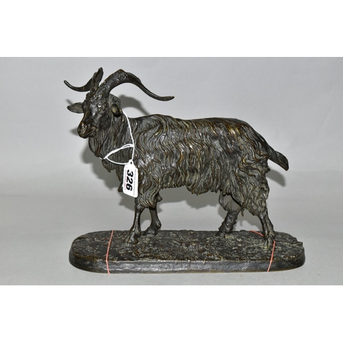 326 - AFTER P J MENE, TWO CAST BRONZE GOATS, on naturalistic bases, each bearing signature, approximate me... 