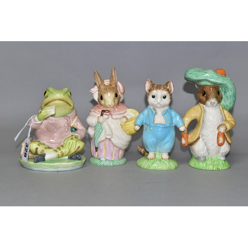 328 - FOUR LARGE ROYAL ALBERT BEATRIX POTTER FIGURES, with BP-6 backstamps, comprising Tom Kitten, Jeremy ... 