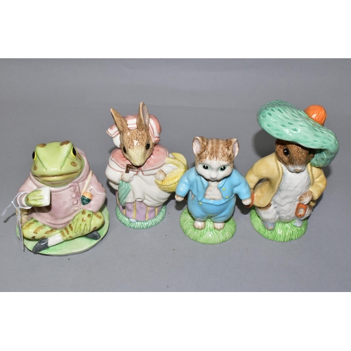 328 - FOUR LARGE ROYAL ALBERT BEATRIX POTTER FIGURES, with BP-6 backstamps, comprising Tom Kitten, Jeremy ... 