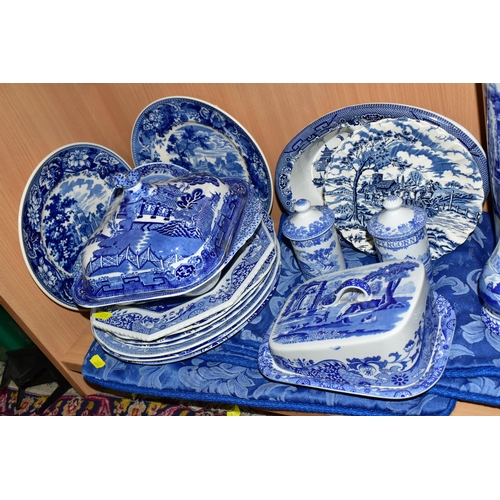 333 - A COLLECTION OF BLUE AND WHITE CERAMICS, mostly Spode's Italian pattern to include a coffee pot, a t... 