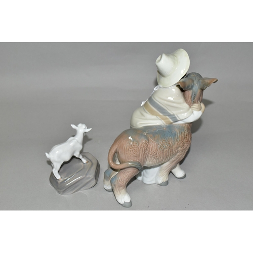 342 - A LLADRO 'PLATERO & MARCELINO' BOY WITH DONKEY FIGURE, 1181 sculpted by Juan Huerta 1971-1989, heigh... 