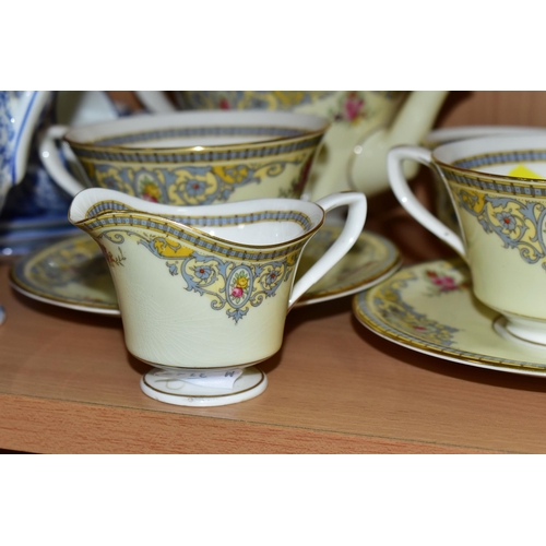 345 - ROYAL WORCESTER 'THE COUNTESS' PATTERN TEAWARES AND A ROYAL DOULTON COFFEE SET, comprising a small t... 