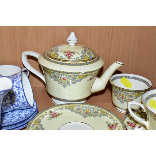 345 - ROYAL WORCESTER 'THE COUNTESS' PATTERN TEAWARES AND A ROYAL DOULTON COFFEE SET, comprising a small t... 