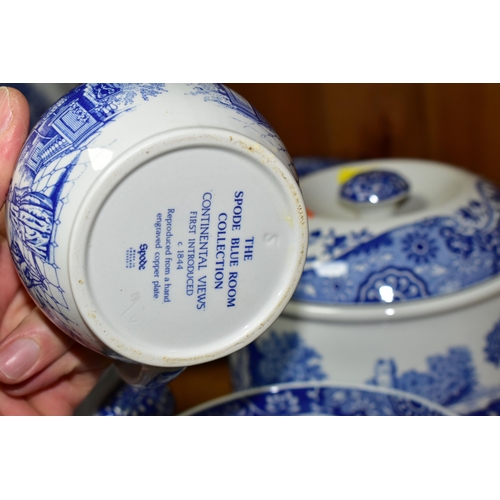 348 - A QUANTITY OF SPODE 'BLUE ITALIAN' PATTERN IMPERIAL COOKWARE, comprising an oval oven dish, length 3... 