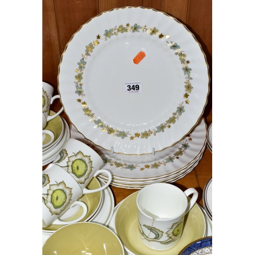 349 - A GROUP OF ASSORTED CERAMICS, comprising Royal Doulton 'Belvedere' pattern nine dinner plates, nine ... 