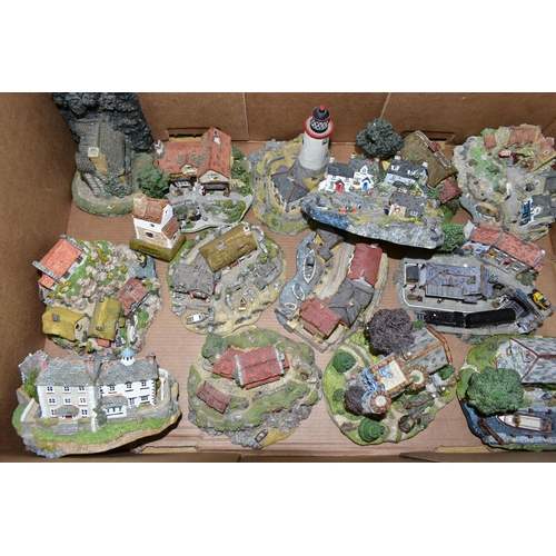 382 - SIX BOXES AND LOOSE CERAMICS AND OTHER ORNAMENTS, to include Danbury Mint and one Lilliput Lane cott... 