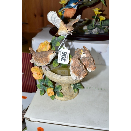 396 - A GROUP OF BOXED BIRD ORNAMENTS, comprising Country Artists 06079 'Wrens on Bird Bath', CA06097 'Kin... 