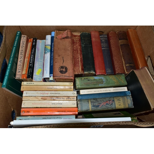 415 - FOUR BOXES OF BOOKS containing approximately eighty-five miscellaneous titles in hardback and paperb... 