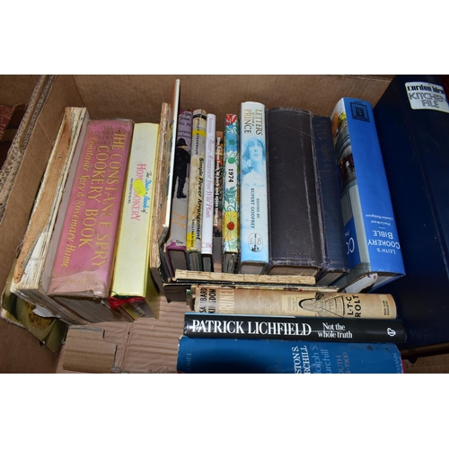 415 - FOUR BOXES OF BOOKS containing approximately eighty-five miscellaneous titles in hardback and paperb... 