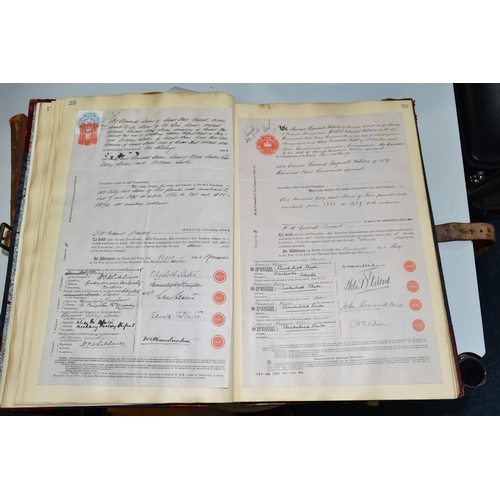 421 - TWO VICTORIAN / EDWARDIAN LEDGERS, one belonging to F.W. Cotterill Ltd, Transfers. Proxies &c. the o... 