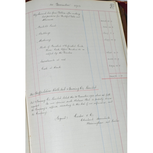 421 - TWO VICTORIAN / EDWARDIAN LEDGERS, one belonging to F.W. Cotterill Ltd, Transfers. Proxies &c. the o... 