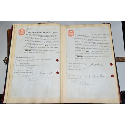 421 - TWO VICTORIAN / EDWARDIAN LEDGERS, one belonging to F.W. Cotterill Ltd, Transfers. Proxies &c. the o... 