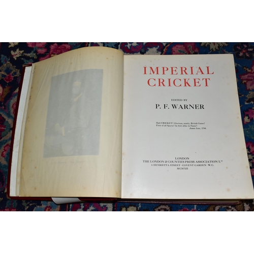 441 - IMPERIAL CRICKET, edited by P.F. Warner, pub. The London and County Press Association Ltd. 1912, cop... 