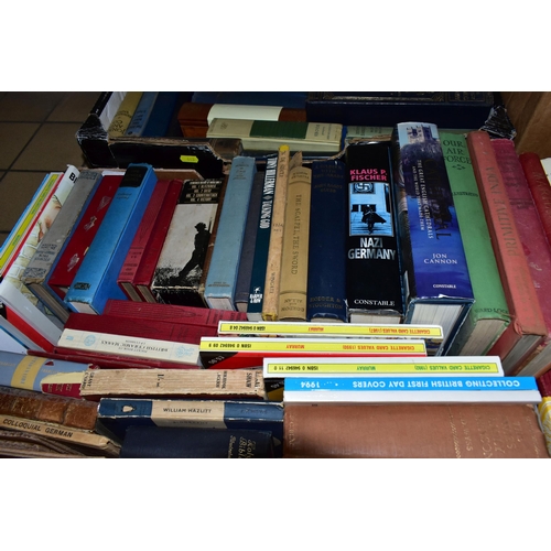 443 - Five Boxes of BOOKS containing over 120 miscellaneous titles in hardback and paperback formats, subj... 