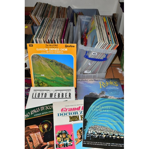 444 - THREE BOXES OF RECORDS, to include approximately one hundred and twenty to one hundred and fifty rec... 