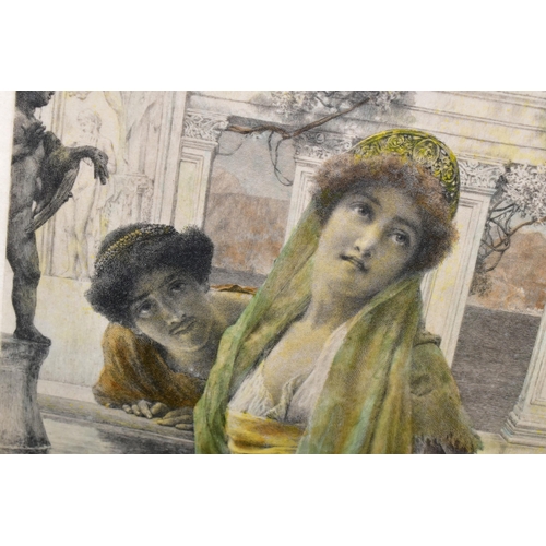 454 - LAWRENCE ALMA-TADEMA (DUTCH 1896-1912) 'A DIFFERENCE OF OPINION', a signed print depicting male and ... 