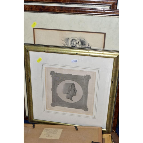 459 - A SMALL QUANTITY OF PICTURES AND PRINTS ETC, to include a Edmond Aman-Jean (1858-1936) lithograph 'S... 