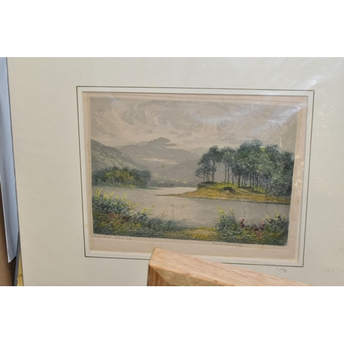 464 - A BOX AND LOOSE PAINTINGS AND PRINTS ETC, to include an Ernest F. Hill (active 1897-1940 ) Cornish c... 