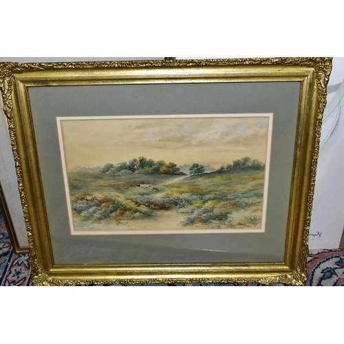 473 - A SMALL QUANTITY OF PAINTINGS AND PRINTS ETC, to include R. Scarff watercolour on paper harbour scen... 