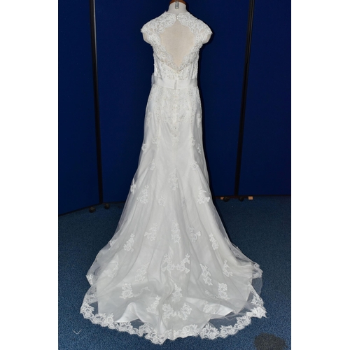 256 - WEDDING DRESS, end of season stock clearance (may have slight marks or very minor damage) size 8, iv... 