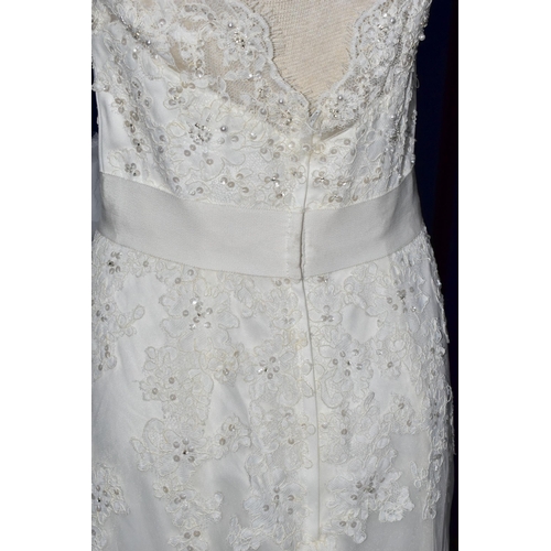 256 - WEDDING DRESS, end of season stock clearance (may have slight marks or very minor damage) size 8, iv... 