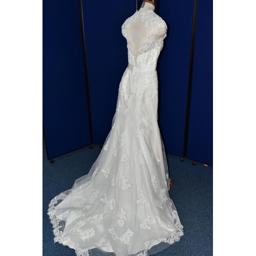 256 - WEDDING DRESS, end of season stock clearance (may have slight marks or very minor damage) size 8, iv... 