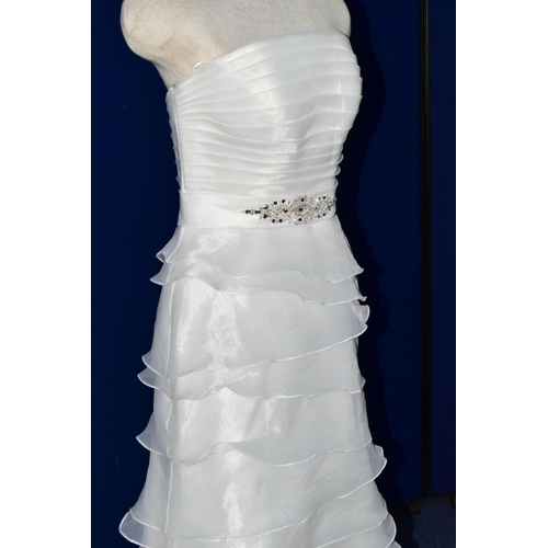 263 - WEDDING DRESS, end of season stock clearance (may have slight marks or very minor damage) size 8, wh... 