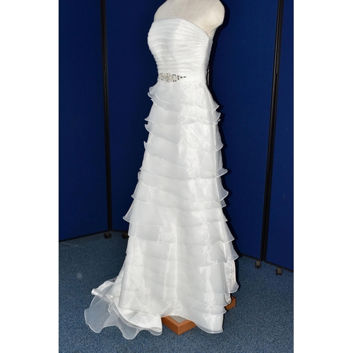 263 - WEDDING DRESS, end of season stock clearance (may have slight marks or very minor damage) size 8, wh... 