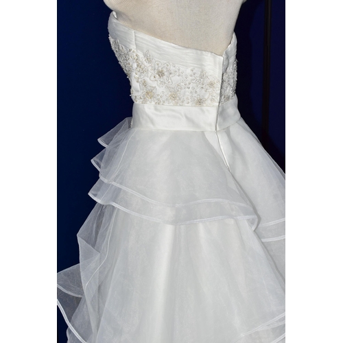 264 - WEDDING DRESS, end of season stock clearance (may have slight marks or very minor damage) size 8, of... 