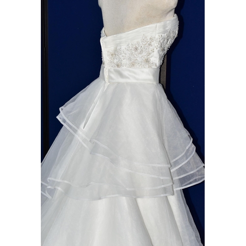 264 - WEDDING DRESS, end of season stock clearance (may have slight marks or very minor damage) size 8, of... 