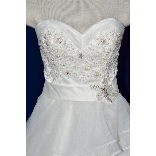 264 - WEDDING DRESS, end of season stock clearance (may have slight marks or very minor damage) size 8, of... 