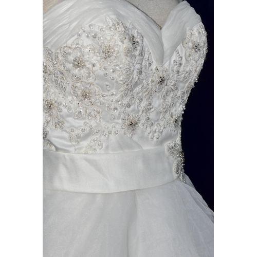 264 - WEDDING DRESS, end of season stock clearance (may have slight marks or very minor damage) size 8, of... 