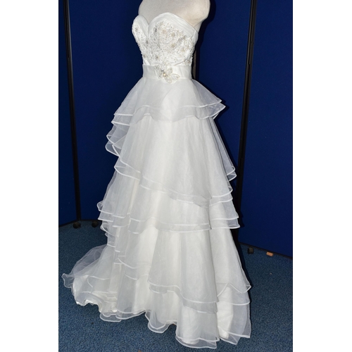 264 - WEDDING DRESS, end of season stock clearance (may have slight marks or very minor damage) size 8, of... 