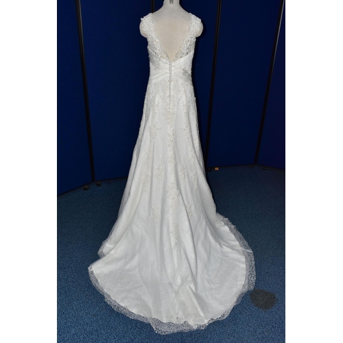 269 - WEDDING DRESS, end of season stock clearance (may have slight marks or very minor damage) size 8, sw... 