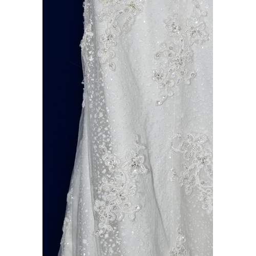 269 - WEDDING DRESS, end of season stock clearance (may have slight marks or very minor damage) size 8, sw... 