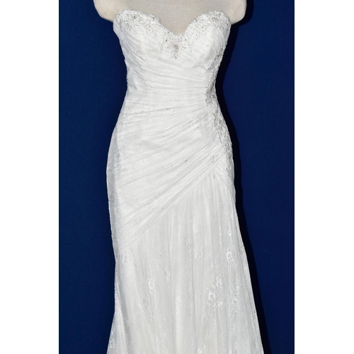 273 - WEDDING DRESS, end of season stock clearance (may have slight marks or very minor damage) size 6, iv... 