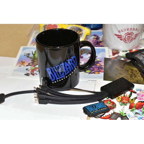 700 - BOX CONTAINING BLIZZARD MEMROBELLIA, items include Blizzard employee exclusive power bank, a Blizzar... 