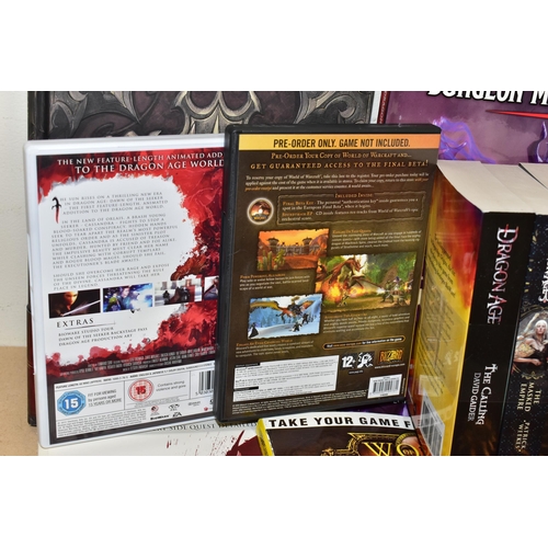 702 - BOX CONTAINING A WORLD OF WARCRAFT PRE-ORDER BETA, DUNGEONS & DRAGONS AND GAMING BOOKS, The pre-orde... 