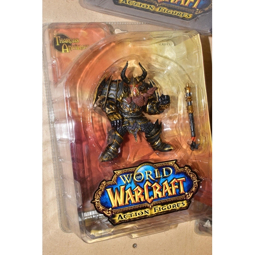 707 - BOX CONTAINING SEVEN SEALED WORLD OF WARCRAFT ACTION FIGURES, figures include the Undead Warlock, Va... 