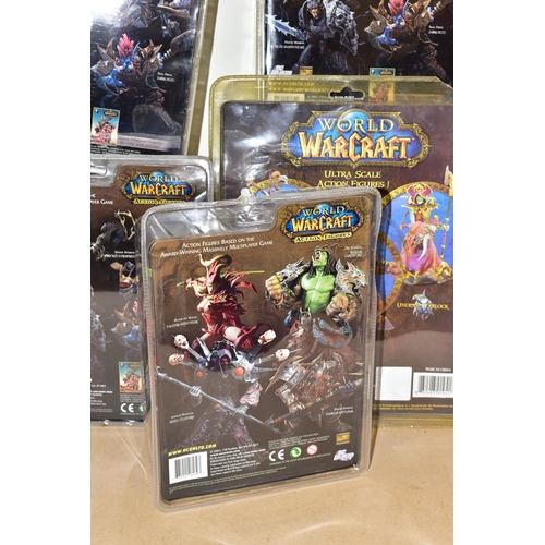 707 - BOX CONTAINING SEVEN SEALED WORLD OF WARCRAFT ACTION FIGURES, figures include the Undead Warlock, Va... 