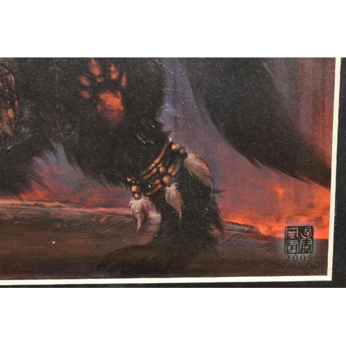 709 - BLIZZARD ENTERTAINMENT EMPLOYEE TEN YEAR ANNIVERSARY ART PIECE, titled The Fury of Blackrock Spire a... 