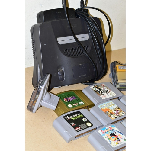 774 - N64 CONSOLE, EXPANSION PAK, TRANSFER PAKS AND GAMES, games include Pokemon Stadium, Legend of Zelda ... 