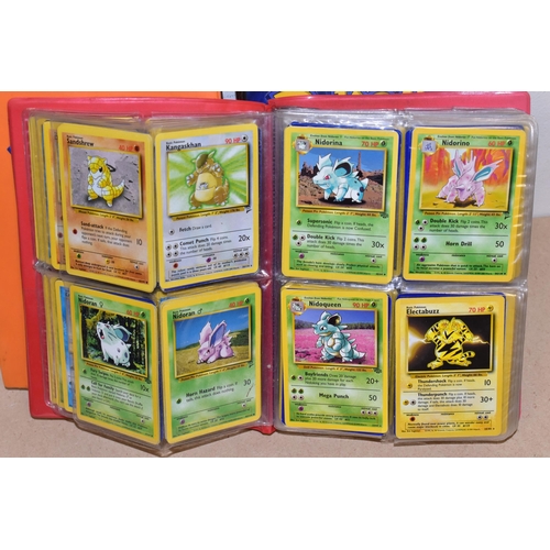 791 - THREE FOLDERS AND A BOX CONTAINING A LARGE QUANTITY OF POKEMON CARDS, the orange folder contains ove... 