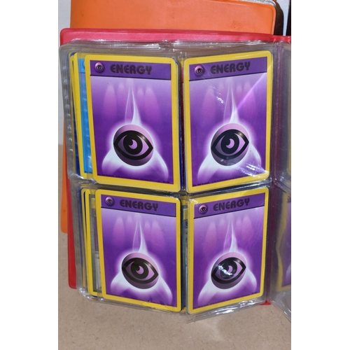 791 - THREE FOLDERS AND A BOX CONTAINING A LARGE QUANTITY OF POKEMON CARDS, the orange folder contains ove... 