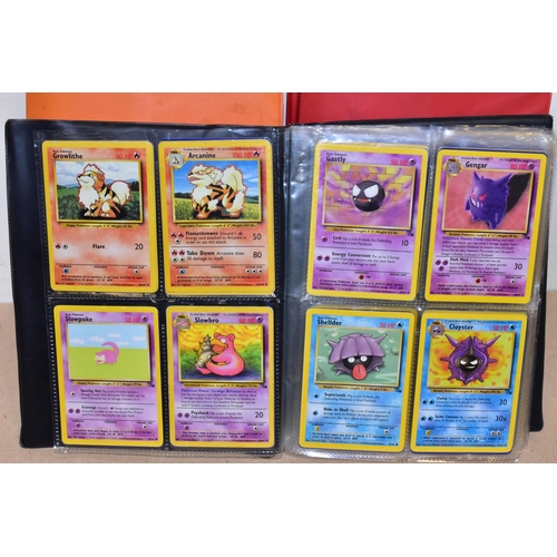 791 - THREE FOLDERS AND A BOX CONTAINING A LARGE QUANTITY OF POKEMON CARDS, the orange folder contains ove... 